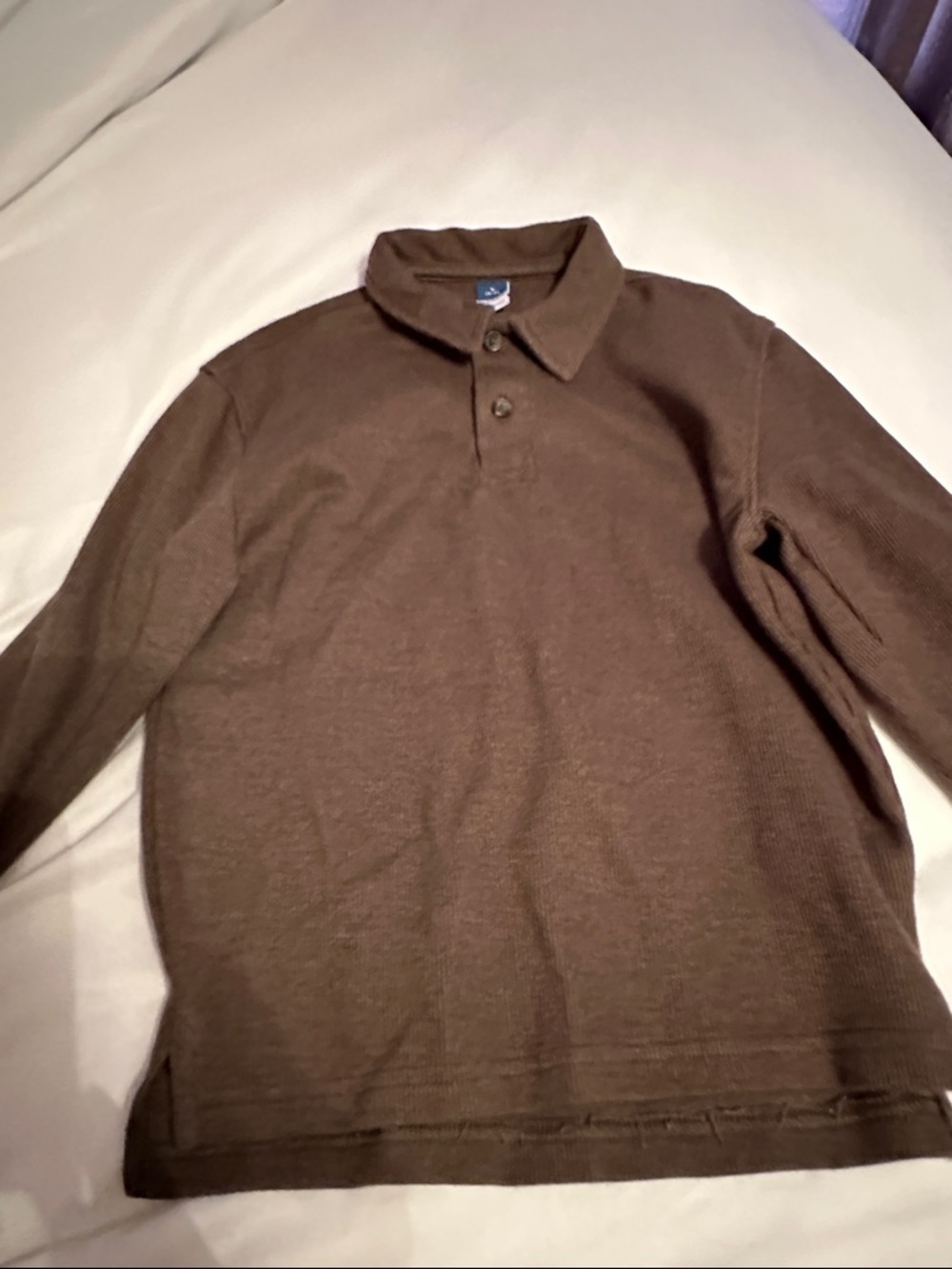 Boys Brown Long-Sleeve Polo Sweater